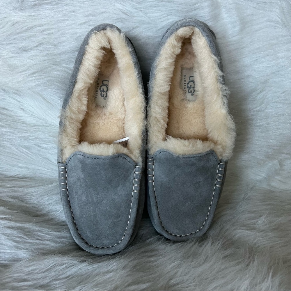 UGG Gray Sheepskin Ansley Slippers
